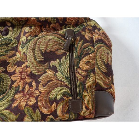 Paradox Tapestry Purse Shoulder Bag Brown Floral Sequins Woven Double Handle - Picture 16 of 16